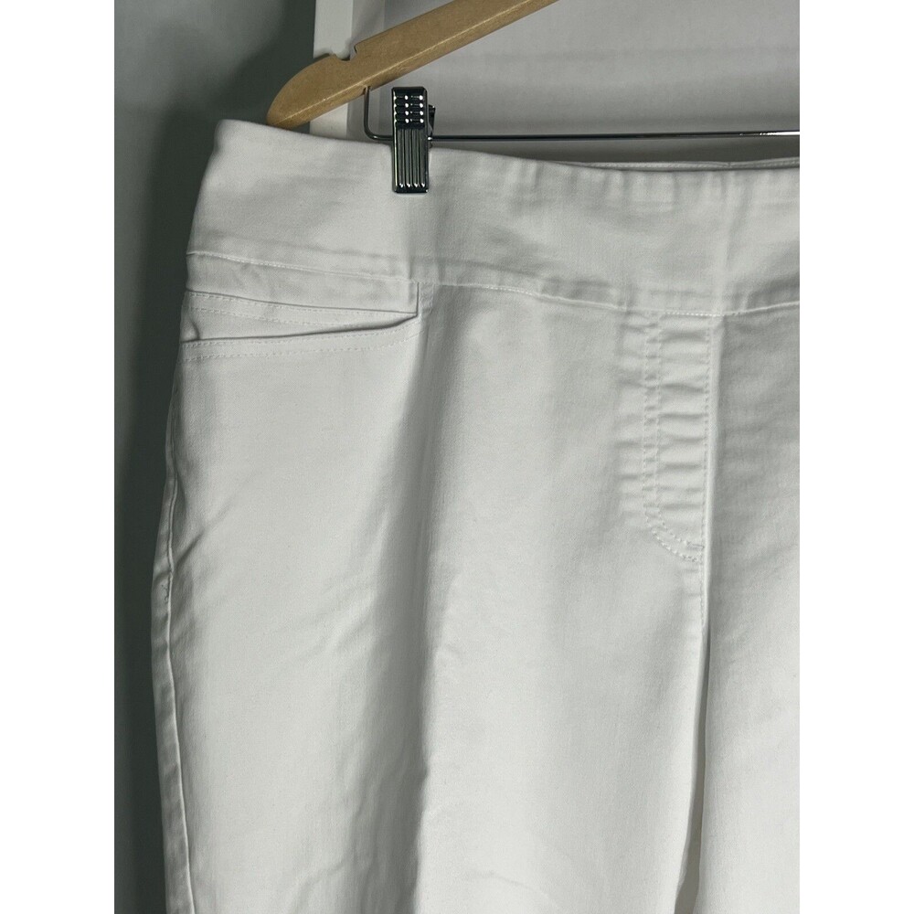 Westbound Woman 20W White Crop Pants Stretch Pockets 21 in Inseam Med Wt Fabric - Picture 4 of 14